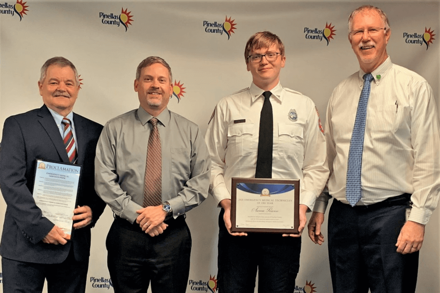 Sunstar Emergency Medical Technician Aaron Pearce is Selected as the 2021 Pinellas County Emergency Medical Services Professional of the Year